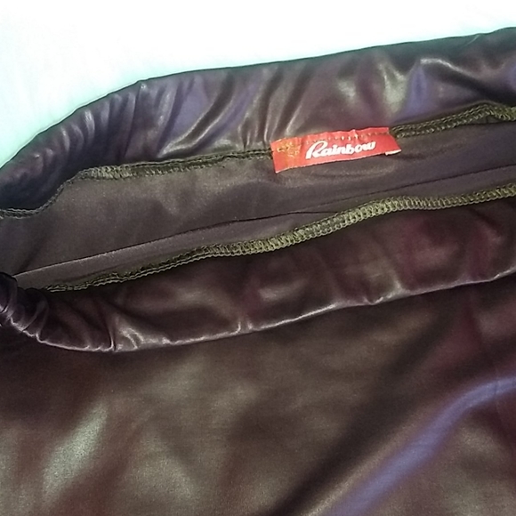 LIQUID LATEX MIDI SKIRT BURGUNDY MERLOT L/XL - Picture 3 of 3